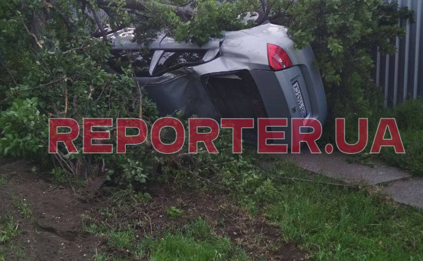 Пьяный водитель врезался в дерево и перевернулся: ДТП в Днепре