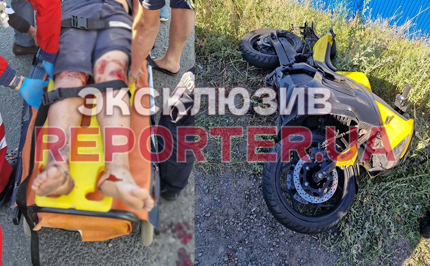 Не заметил: в Днепре на Слобожанском проспекте водитель Daewoo Lanоs сбил 16-летнего мотоциклиста