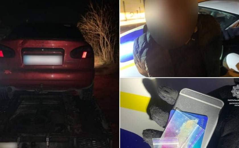 Патрульні Дніпра затримали нетверезого водія, який мав при собі наркотики