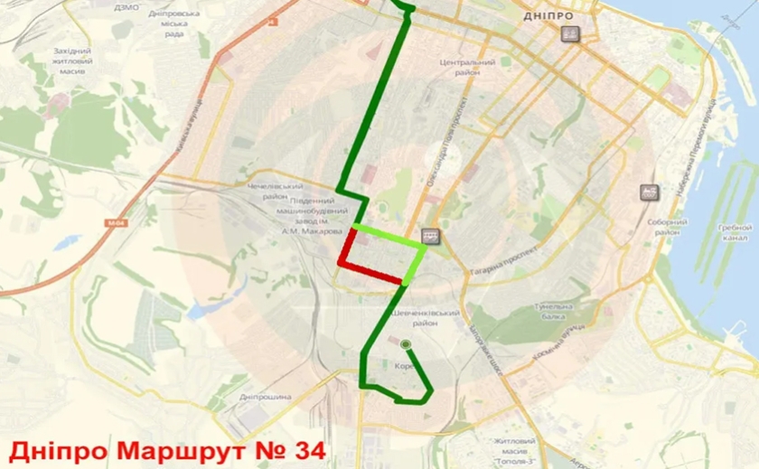 У Дніпрі автобуси №34 змінили маршрут: деталі