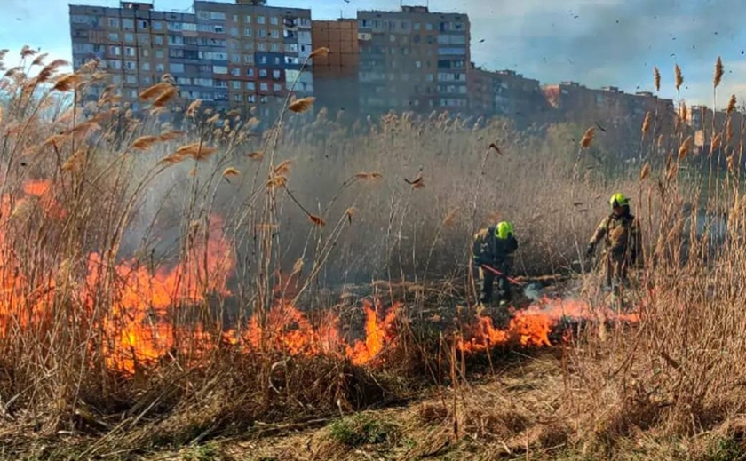 Надзвичайники Дніпропетровщини продовжують боротися з пожежами в екосистемах
