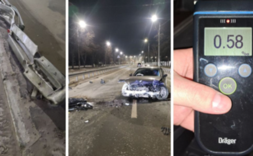 П’яний і без прав: на проспекті Науки у Дніпрі водій Mercedes влетів у відбійник