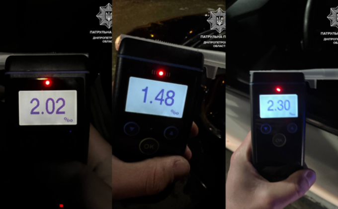 Патрульні Дніпра виявили трьох п'яних водіїв на території міста: подробиці