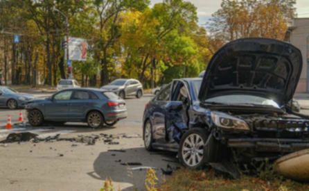 На проспекті Богдана Хмельницького Subaru влетіла в Audi та виїхала на тротуар