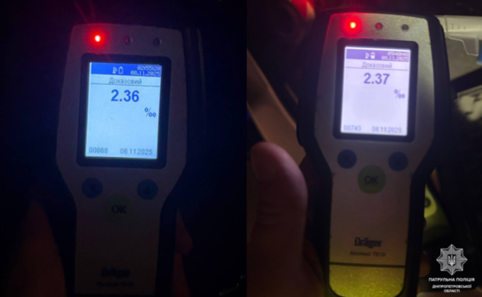 У Дніпрі патрульні виявили двох нетверезих водіїв, які спричинили ДТП