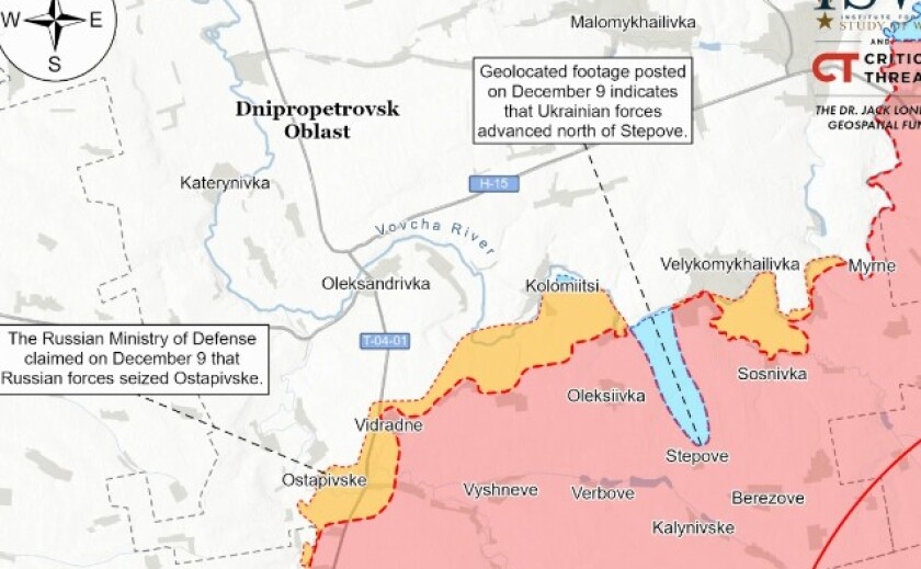 Українська армія просунулася на Дніпропетровщині – ISW