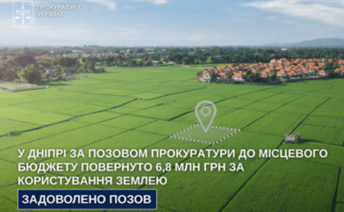 У Дніпрі за позовом прокуратури стягнуто 6,8 млн грн за незаконне користування земельною ділянкою