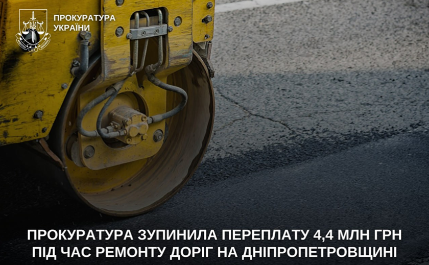 На Дніпропетровщині прокуратура запобігла переплаті 4,4 млн грн під час ремонту доріг
