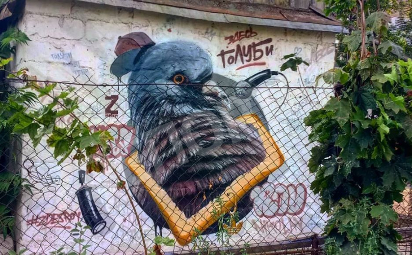 Популярный днепровский художник украсил стену голубятни